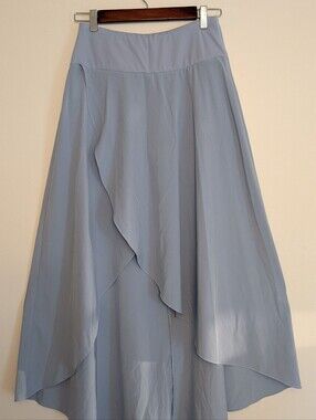 Halara Soft Blue High-Low Wrap Skirt (skort) with Wide Waistband